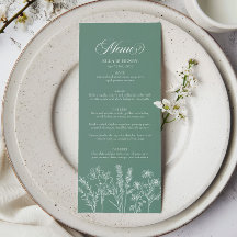 Elegant Boho Wildflower Spring Green Wedding
