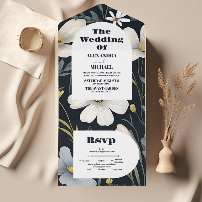 Elegant Boho Wildflower Wedding All In One Invitation (Creator Uploaded)