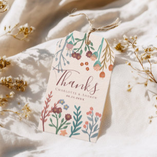 Elegant Boho Wildflower Wedding Favour Gift Tags