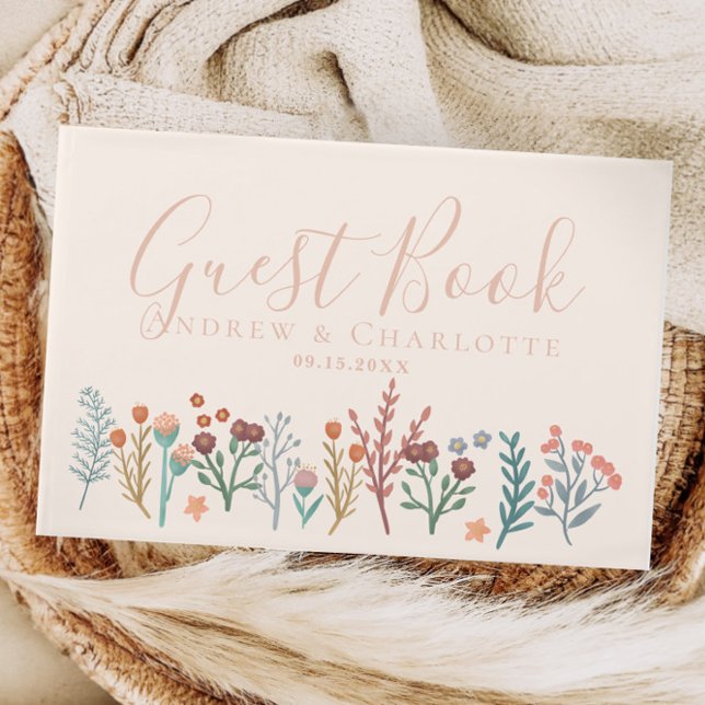Elegant Boho Wildflower Wedding Guest Book (Creator Uploaded)
