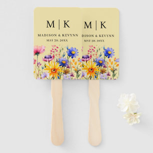 Elegant Boho Wildflower Wedding Hand Fan