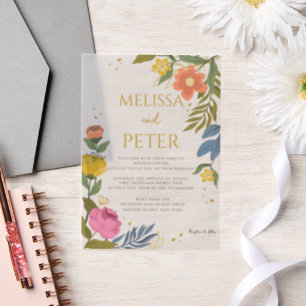Elegant Boho Wildflower Wedding Invitation