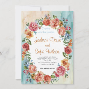 Elegant Boho Wildflower Wedding Invitation