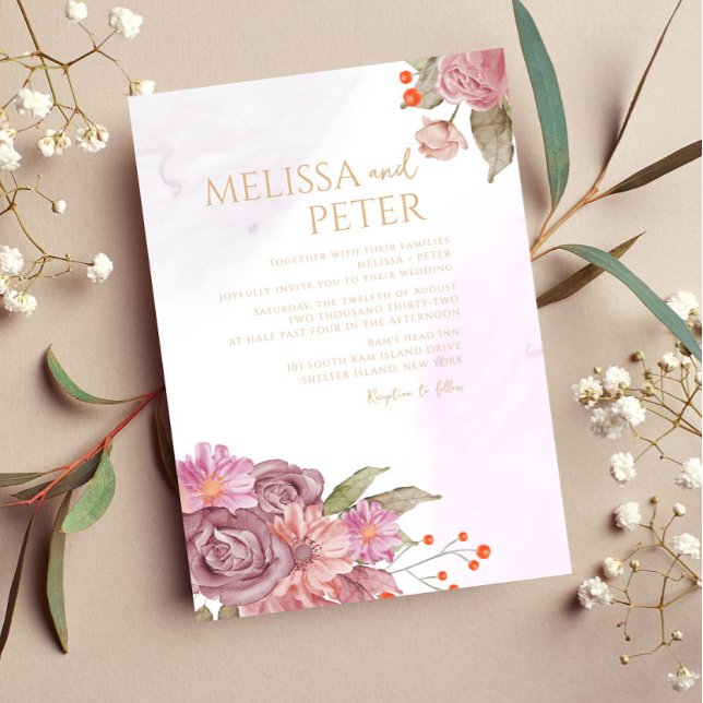  Elegant Boho Wildflower Wedding Invitation (Creator Uploaded)