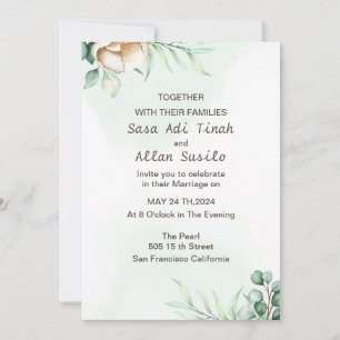 Elegant Boho Wildflower Wedding Invitation