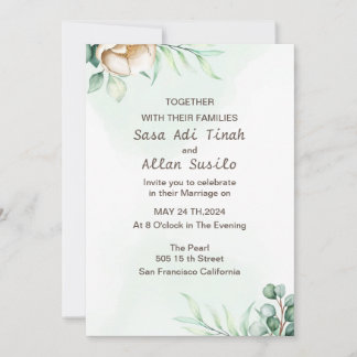 Elegant Boho Wildflower Wedding Invitation