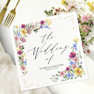 Elegant Boho Wildflower Wedding Napkin