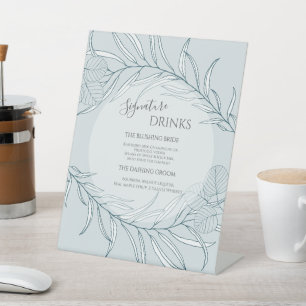 Elegant Boho Wildflower Wedding  Pedestal Sign