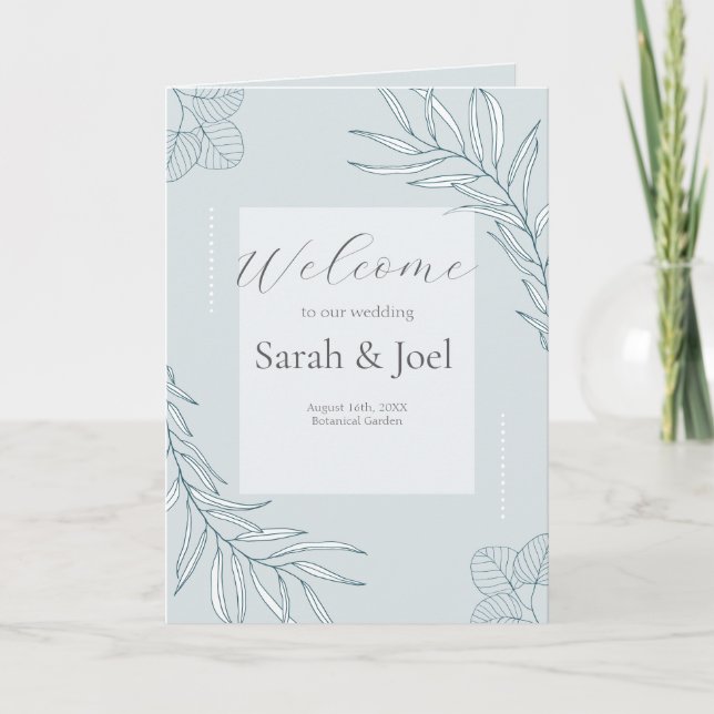 Elegant Boho Wildflower wedding program Programme (Front)