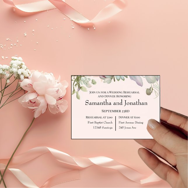 Elegant BOHO Wildflower Wedding Rehearsal Invitation (Creator Uploaded)
