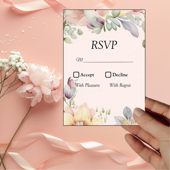 Elegant BOHO Wildflower Wedding  RSVP Card (Creator Uploaded)