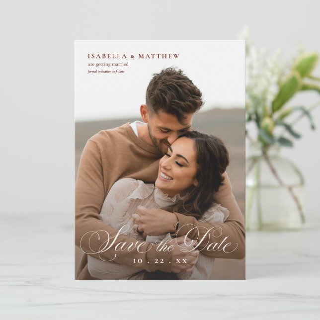 Elegant Boho Wildflower Wedding Save The Date (Standing Front)