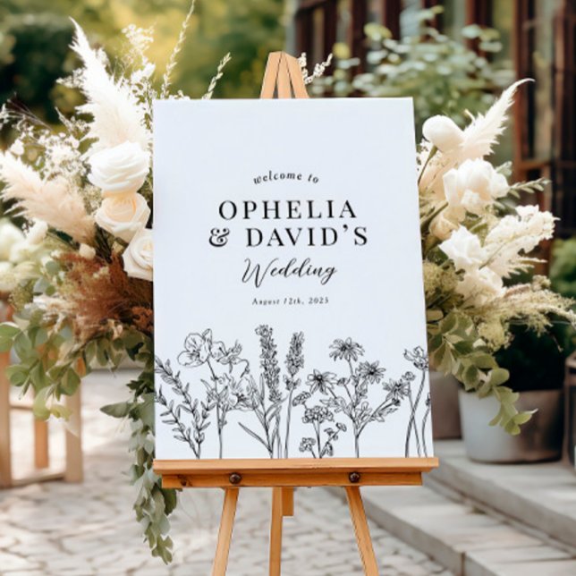 Elegant Boho Wildflower Wedding Welcome Sign (Creator Uploaded)
