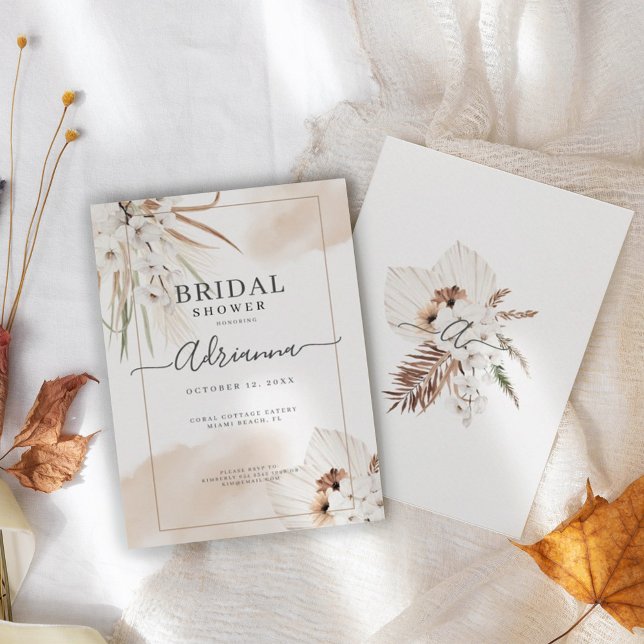 Elegant Bohoemian Floral Boho Bridal Shower Invitation (Creator Uploaded)