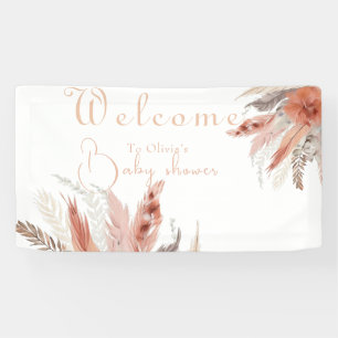 Elegant bohoPampas grass Baby shower  Banner