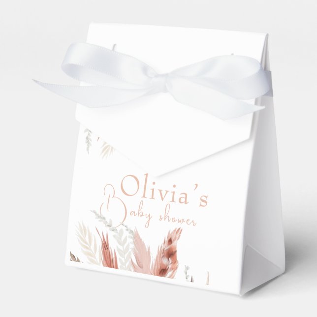 Elegant bohoPampas grass Baby shower Favour Box (Front Side)