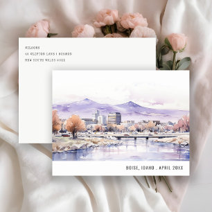 Elegant Boise, Idaho Watercolor Landscape Travel Holiday Postcard