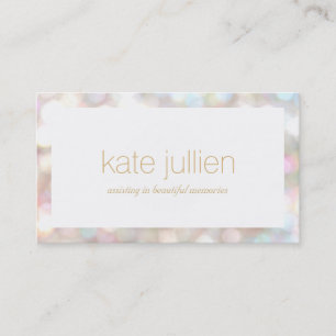 Elegant Bokeh Event and Beauty Stylist Business Card