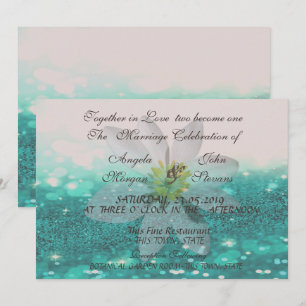 Elegant Bokeh ,Glittery,Daisy Wedding Invitation
