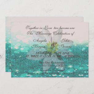 Elegant Bokeh ,Glittery,Daisy  Wedding Invitation
