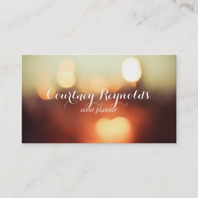 Elegant Bokeh Lights Business Card (Front)