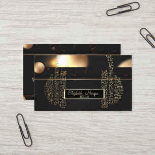 Elegant Bokeh,Music Notes Headphone  Business Card