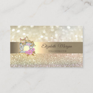 Elegant Bokeh Sewing Machine Cat Business Card