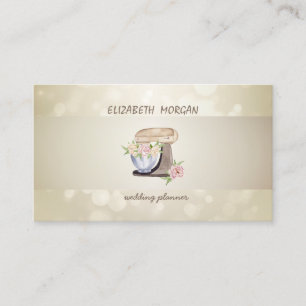 Elegant Bokeh, Stripe,Floral Retro Mixer Business Card