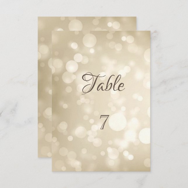 Elegant Bokeh Table  Card (Front/Back)