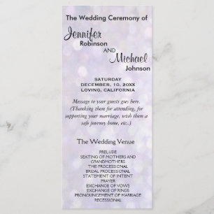 Elegant Bokeh Wedding Program Programme