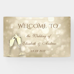 Elegant Bokeh Wine Glasses  Wedding Banner