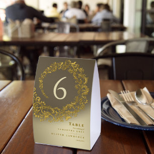 Elegant Bold Colour Damask Wedding Table Number Ca