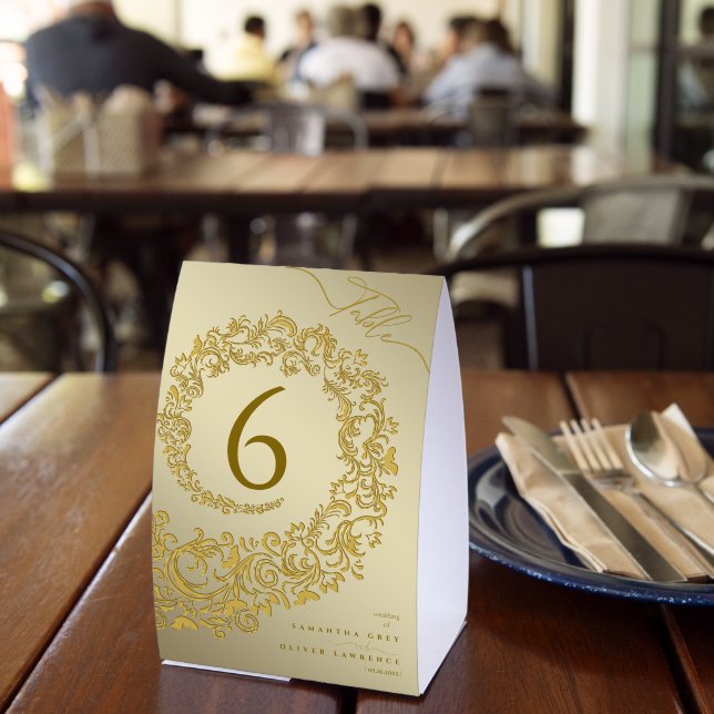 Elegant Bold Colour Damask Wedding Table Number Ca (Insitu(Restaurant))