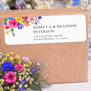 Elegant Bold Colourful Watercolor Floral wedding