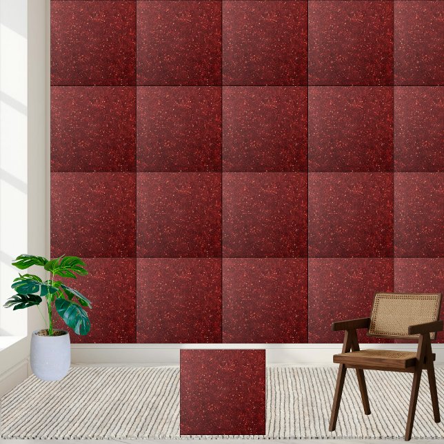 Elegant Bold Dark Red Sparkling Glitter  Tile (Elegant Bold Dark Red Sparkling Glitter Ceramic Tile)