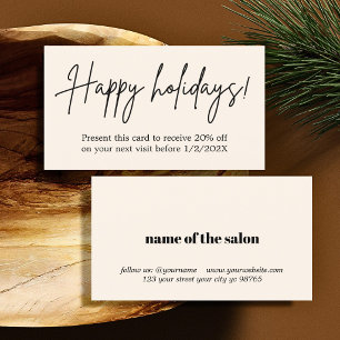 Elegant Bold Pastel Holiday Salon Coupon