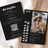 Elegant Bold simple white black photo wedding