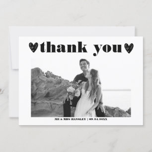 Elegant Bold Typography   Photo Thank You Cards
