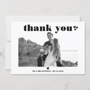 Elegant Bold Typography   Photo Thank You Cards
