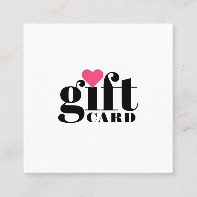 Elegant bold typography salon gift certificate (Front)