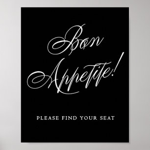 Elegant Bon Appetite Please Find Your Seat   White Poster