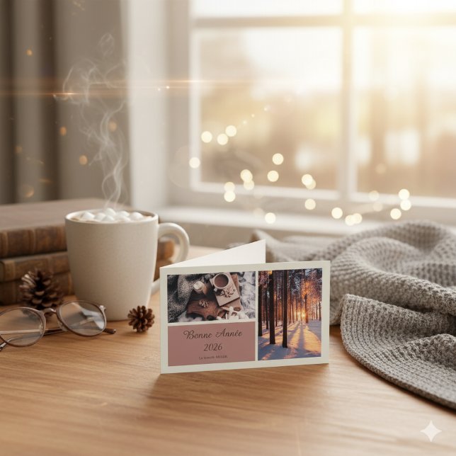 Elegant Bonne Année 2026 Small Folded Card (Creator Uploaded)