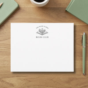 Elegant Book Club Name Floral Card