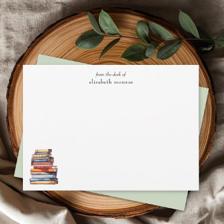 Elegant Book Lover's From The Desk Of Personalized Card