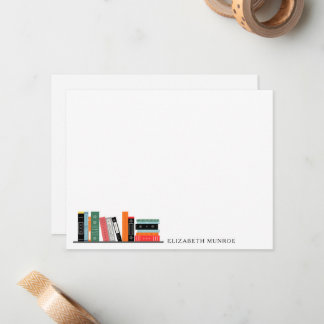 Elegant Book Shelf Illustration Personalised Card
