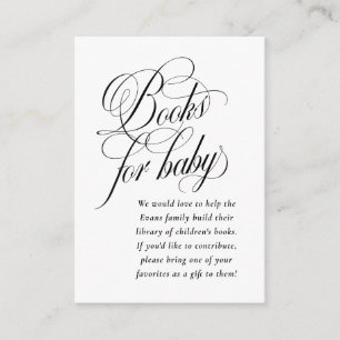 Elegant books for baby black and white baby shower enclosure card