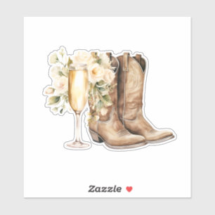 Elegant Boots and Bubbly Custom-Cut Vinyl Sticker