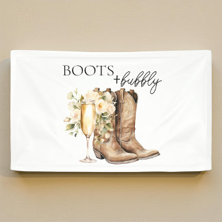 Elegant Boots and Bubbly Wester Bridal Shower Banner