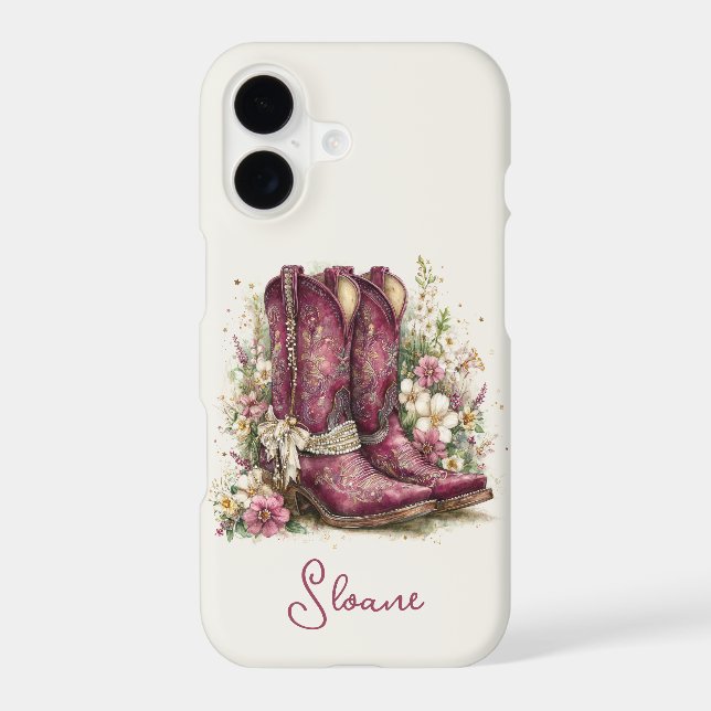 Elegant Boots with Flowers Monogrammed (Back)