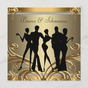 Elegant Booze and Schmooze Invitations